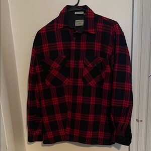 Oakton Red & Black Plaid Lightweight Shirt Jacket